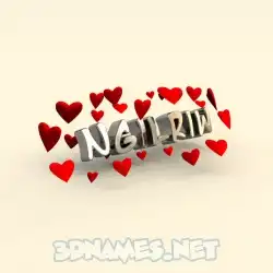 ngilriw in In Love style - 3D name wallpaper