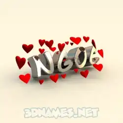 ngoc in In Love style - 3D name wallpaper