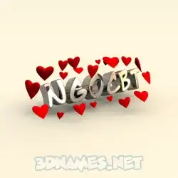 ngocbt in In Love style - 3D name wallpaper