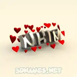 nhim in In Love style - 3D name wallpaper