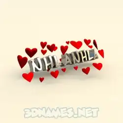 nhlanhla in In Love style - 3D name wallpaper