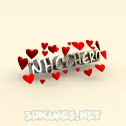 nhochero in In Love style - 3D name wallpaper
