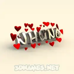 nhung in In Love style - 3D name wallpaper