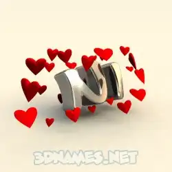 ni in In Love style - 3D name wallpaper