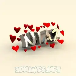 niaz in In Love style - 3D name wallpaper