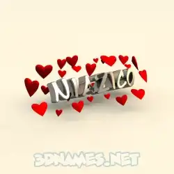 niazico in In Love style - 3D name wallpaper
