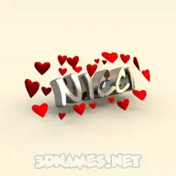 nicci in In Love style - 3D name wallpaper