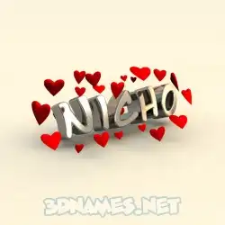 nicho in In Love style - 3D name wallpaper