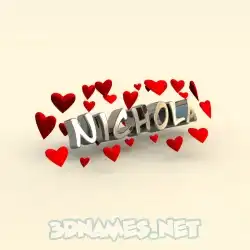 nichola in In Love style - 3D name wallpaper