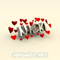nicki in In Love style - 3D name wallpaper
