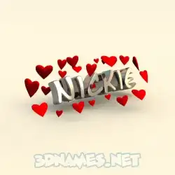 nickie in In Love style - 3D name wallpaper
