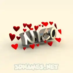 nico in In Love style - 3D name wallpaper