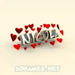 nicola in In Love style - 3D name wallpaper