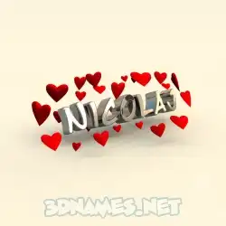 nicolaj in In Love style - 3D name wallpaper