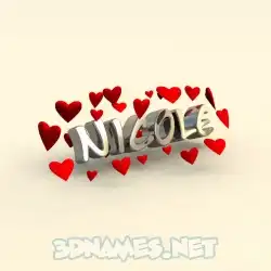 nicole in In Love style - 3D name wallpaper