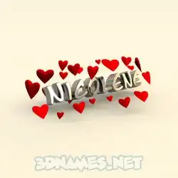 nicolene in In Love style - 3D name wallpaper