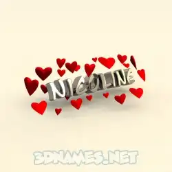 nicoline in In Love style - 3D name wallpaper