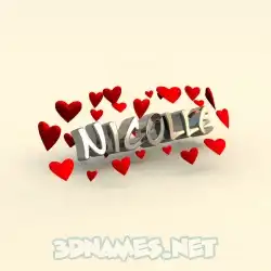 nicolle in In Love style - 3D name wallpaper