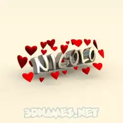 nicolo in In Love style - 3D name wallpaper