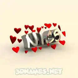 nics in In Love style - 3D name wallpaper