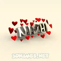 nidhi in In Love style - 3D name wallpaper