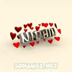 nidhin in In Love style - 3D name wallpaper