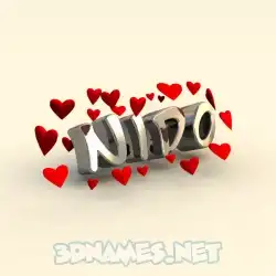 nido in In Love style - 3D name wallpaper