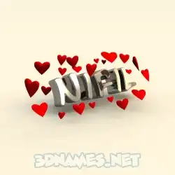 nifil in In Love style - 3D name wallpaper