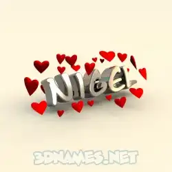 nigel in In Love style - 3D name wallpaper
