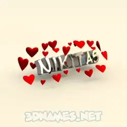 nikitas in In Love style - 3D name wallpaper
