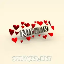 nikitini in In Love style - 3D name wallpaper