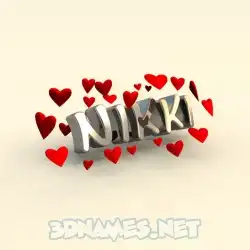 nikki in In Love style - 3D name wallpaper