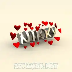 nikky in In Love style - 3D name wallpaper