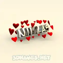niklas in In Love style - 3D name wallpaper