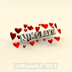 nikolakic in In Love style - 3D name wallpaper