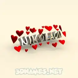 nikolaou in In Love style - 3D name wallpaper
