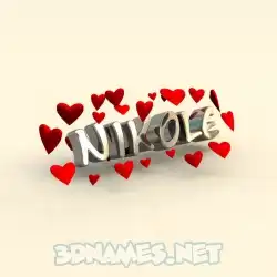 nikole in In Love style - 3D name wallpaper