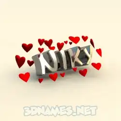 niky in In Love style - 3D name wallpaper