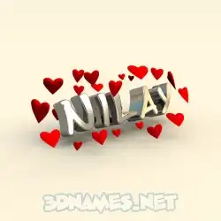 nilay in In Love style - 3D name wallpaper