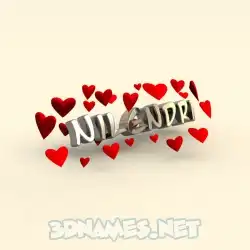nilendri in In Love style - 3D name wallpaper