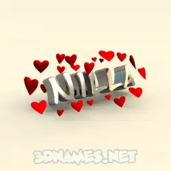 nilla in In Love style - 3D name wallpaper