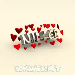 niller in In Love style - 3D name wallpaper