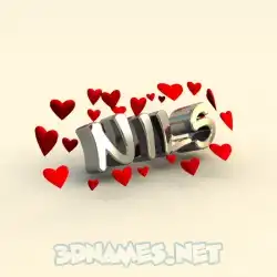 nils in In Love style - 3D name wallpaper
