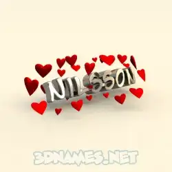 nilsson in In Love style - 3D name wallpaper
