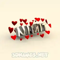 nimit in In Love style - 3D name wallpaper