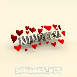 nindeeya in In Love style - 3D name wallpaper