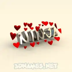 ninja in In Love style - 3D name wallpaper