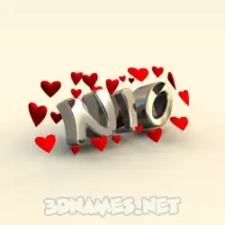 nio in In Love style - 3D name wallpaper