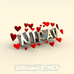 nirav in In Love style - 3D name wallpaper