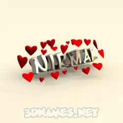nirmal in In Love style - 3D name wallpaper